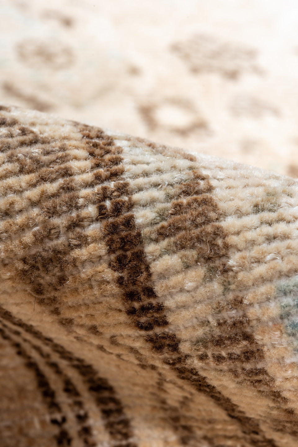 3' x 12' one-of-a-kind handmade vintage Malayer runner rug. Color palette: brown, gray, light gray, off-white, orange, pink