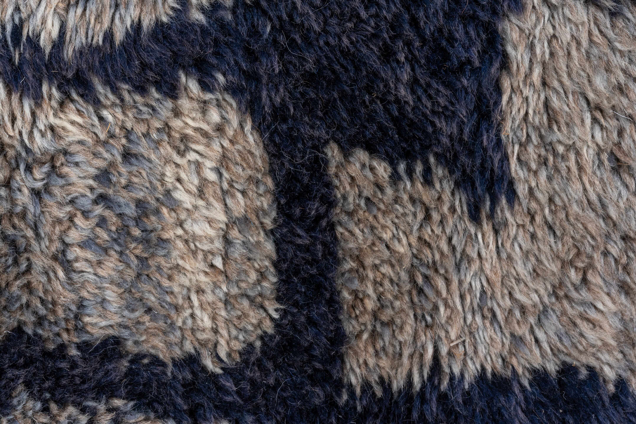 13' x 20' one-of-a-kind handmade vintage Moroccan oversize rug. Color palette: black, blue, dark gray, dim gray, gray