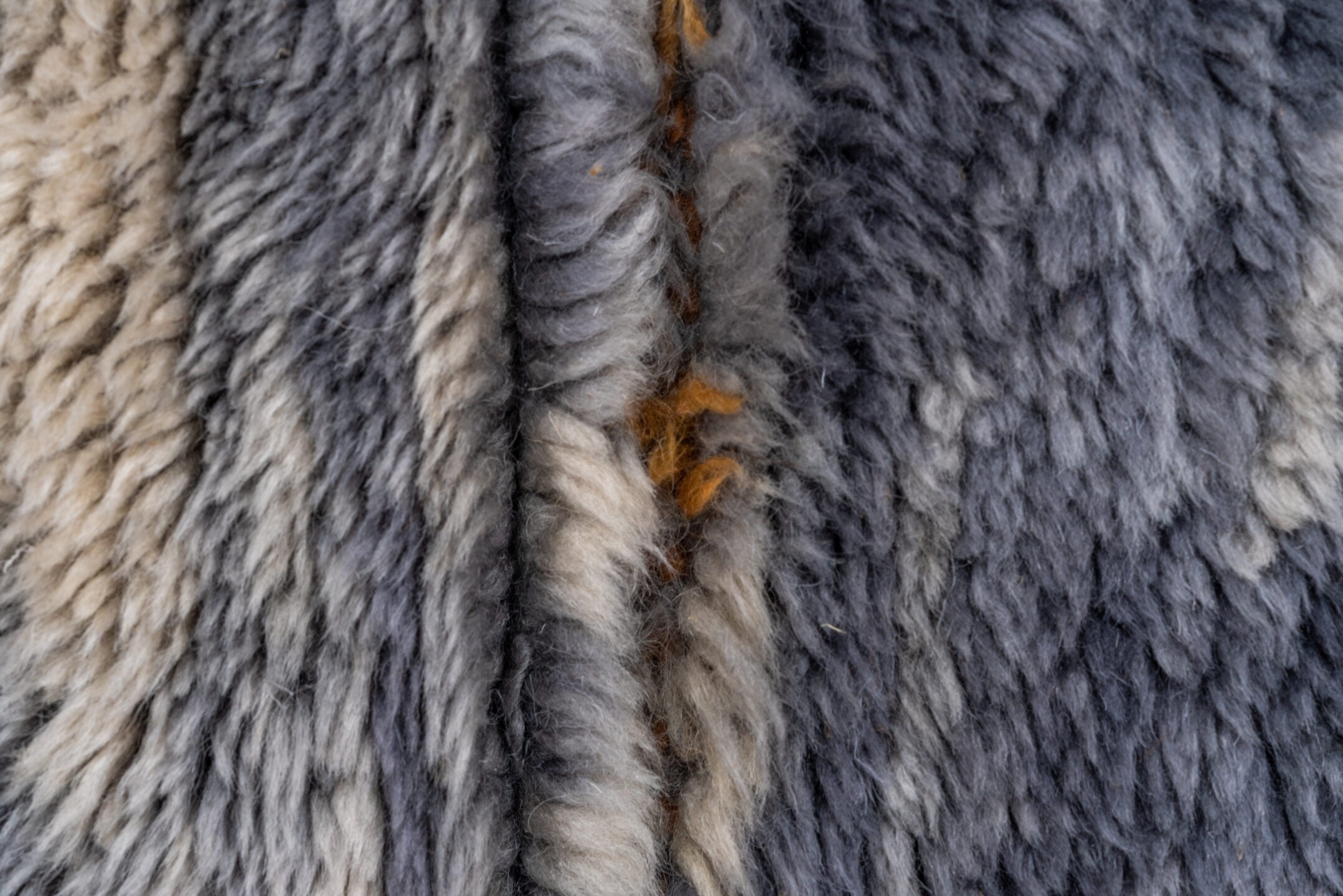 10' x 12' one-of-a-kind handmade vintage Moroccan large size rug. Color palette: black, blue, brown, gray, light blue