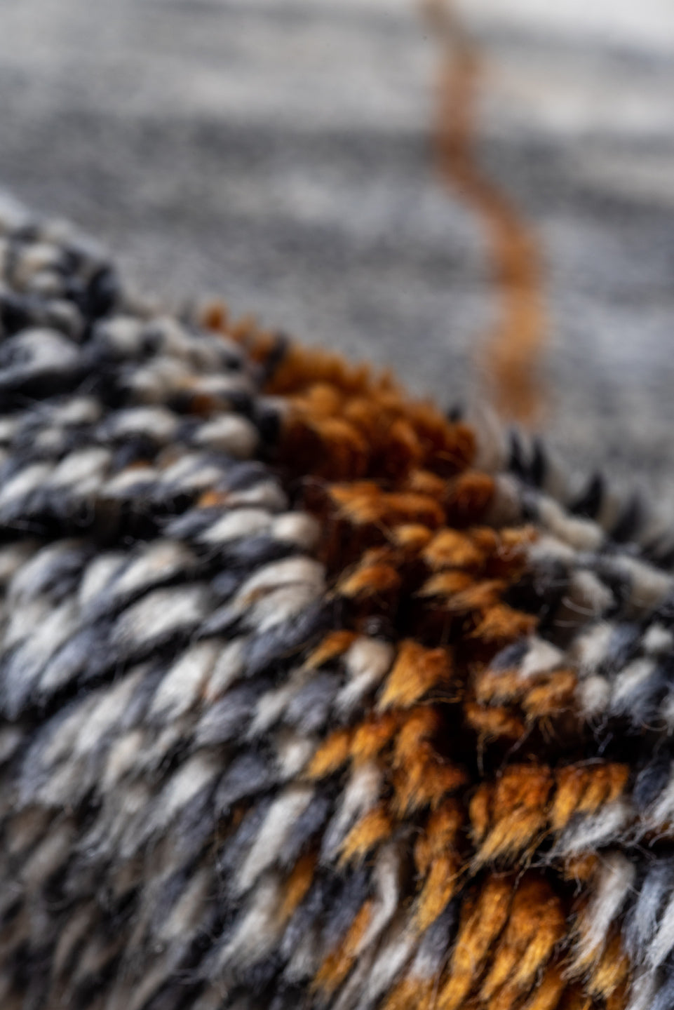 10' x 13' one-of-a-kind handmade vintage Moroccan large size rug. Color palette: black, blue, brown, charcoal, dark gray