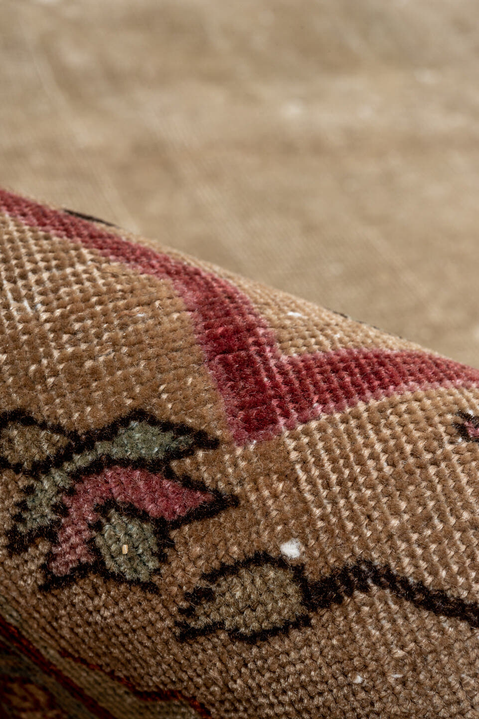 8' x 12' one-of-a-kind handmade antique Tabriz large size rug. Color palette: taupe, ivory, soft blue, rust, rose, brown