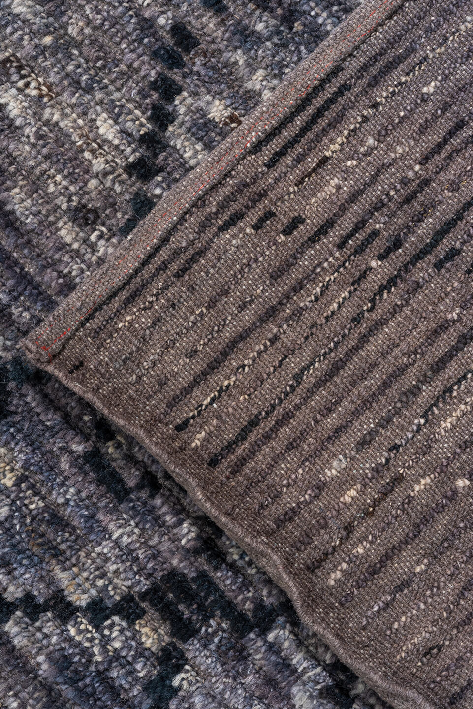 12' x 15' one-of-a-kind handmade vintage Tulu oversize rug. Color palette: black, blue, charcoal, dark gray, dim gray, gray