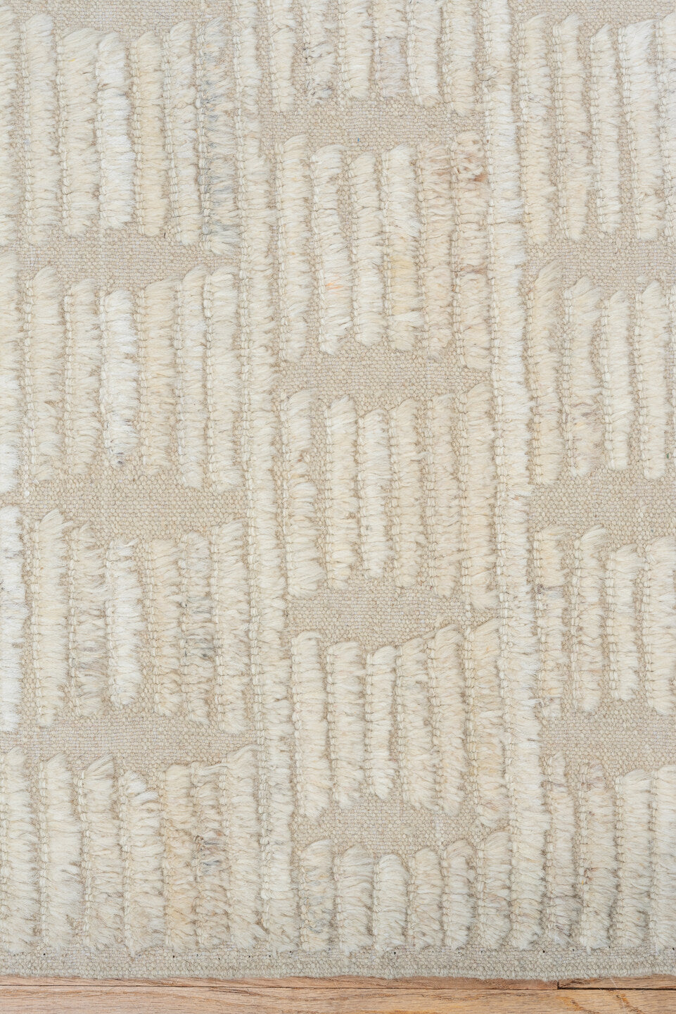 3' x 14' one-of-a-kind handmade vintage Tulu runner rug. Color palette: ivory, cream, beige, taupe, gray