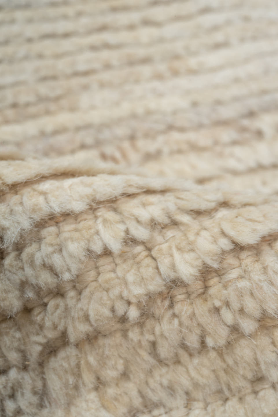 3' x 10' one-of-a-kind handmade vintage Tulu runner rug. Color palette: ivory, cream, beige, taupe, gray