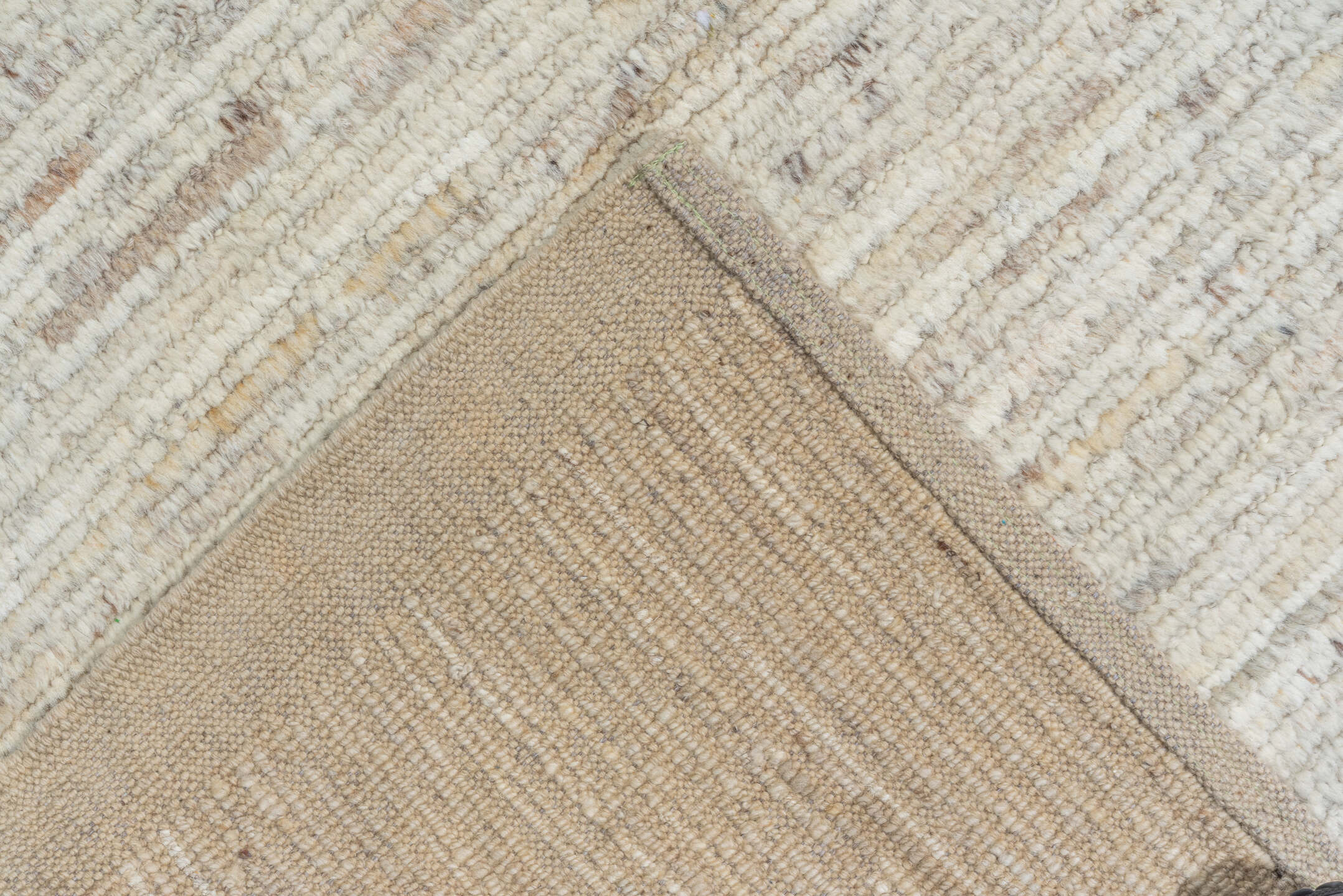 9' x 10' one-of-a-kind handmade vintage Tulu large size rug. Color palette: ivory, cream, taupe, beige, brown, gray