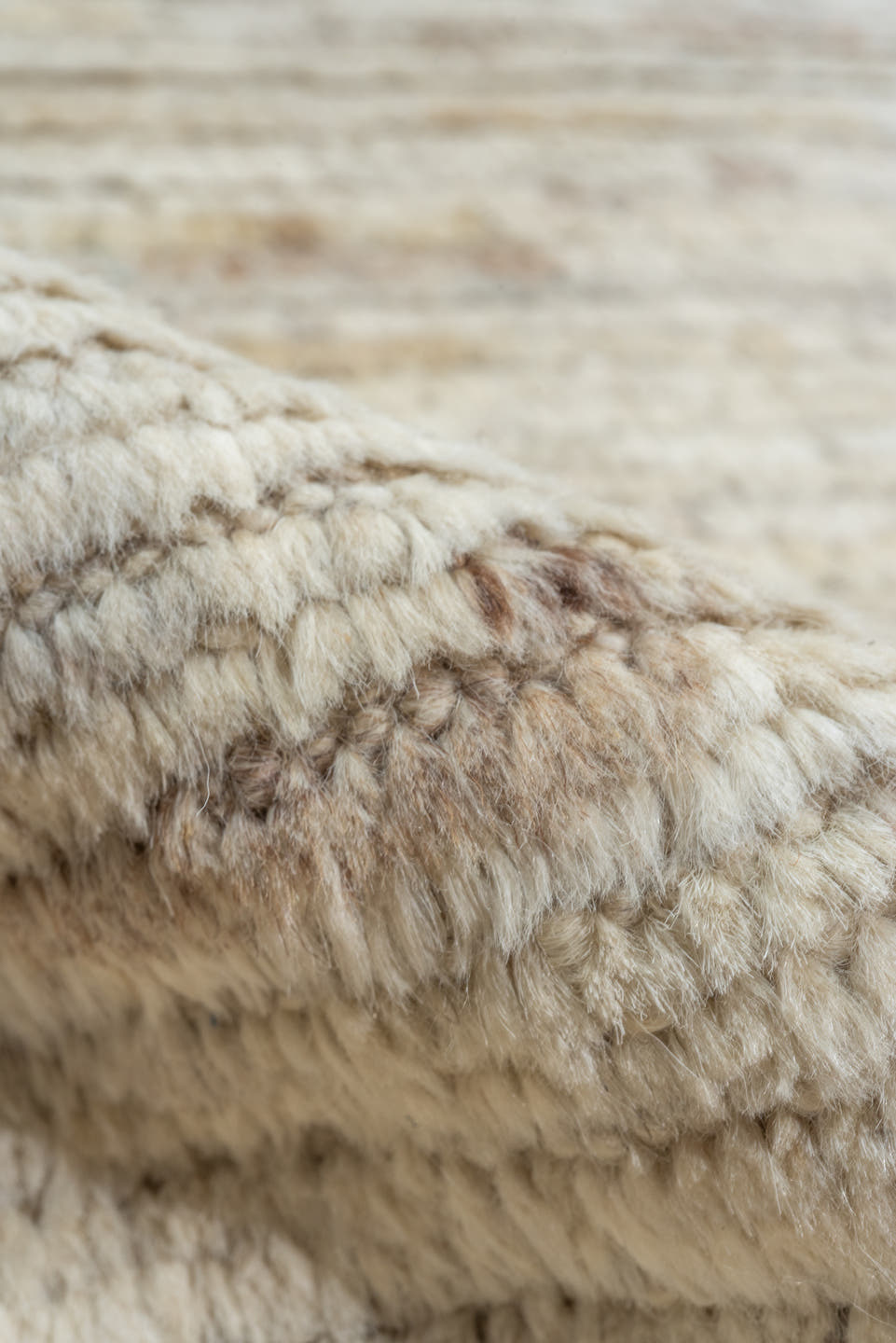 9' x 10' one-of-a-kind handmade vintage Tulu large size rug. Color palette: ivory, cream, taupe, beige, brown, gray