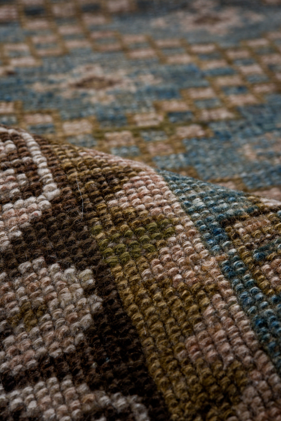 3' x 12' one-of-a-kind handmade vintage NW Persian runner rug. Color palette: turquoise, taupe, charcoal, ivory, camel