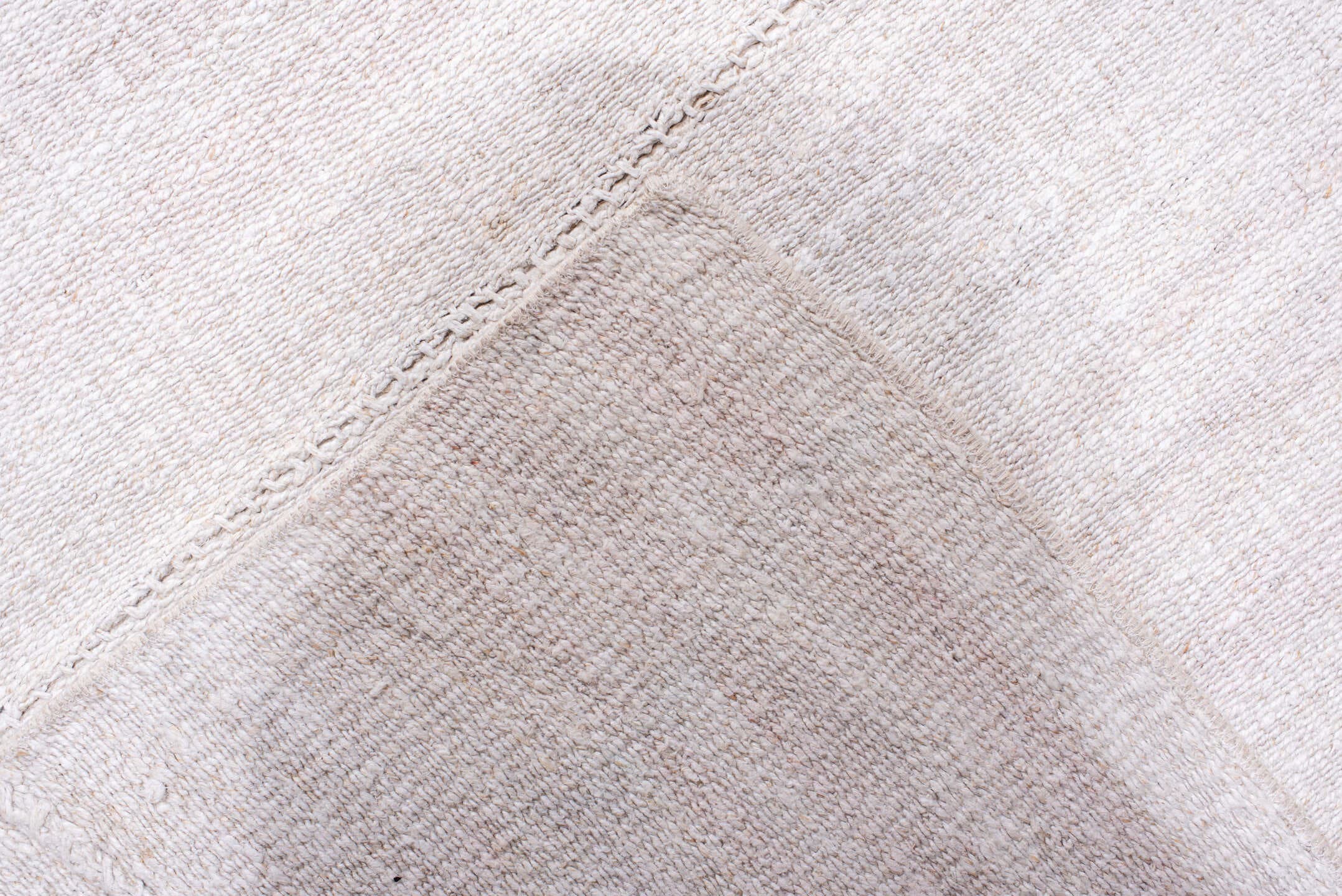 15' x 19' one-of-a-kind handmade antique Flatweave oversize rug. Color palette: ivory, blush, pale blue, cream, pink