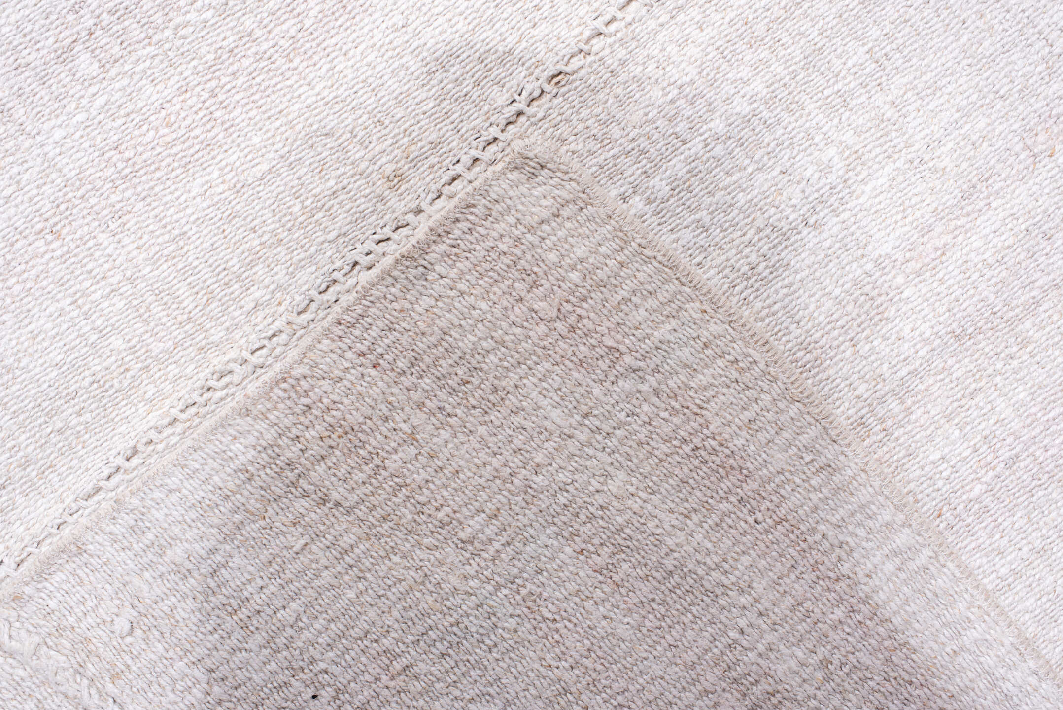 15' x 19' one-of-a-kind handmade antique Flatweave oversize rug. Color palette: ivory, blush, pale blue, cream, pink