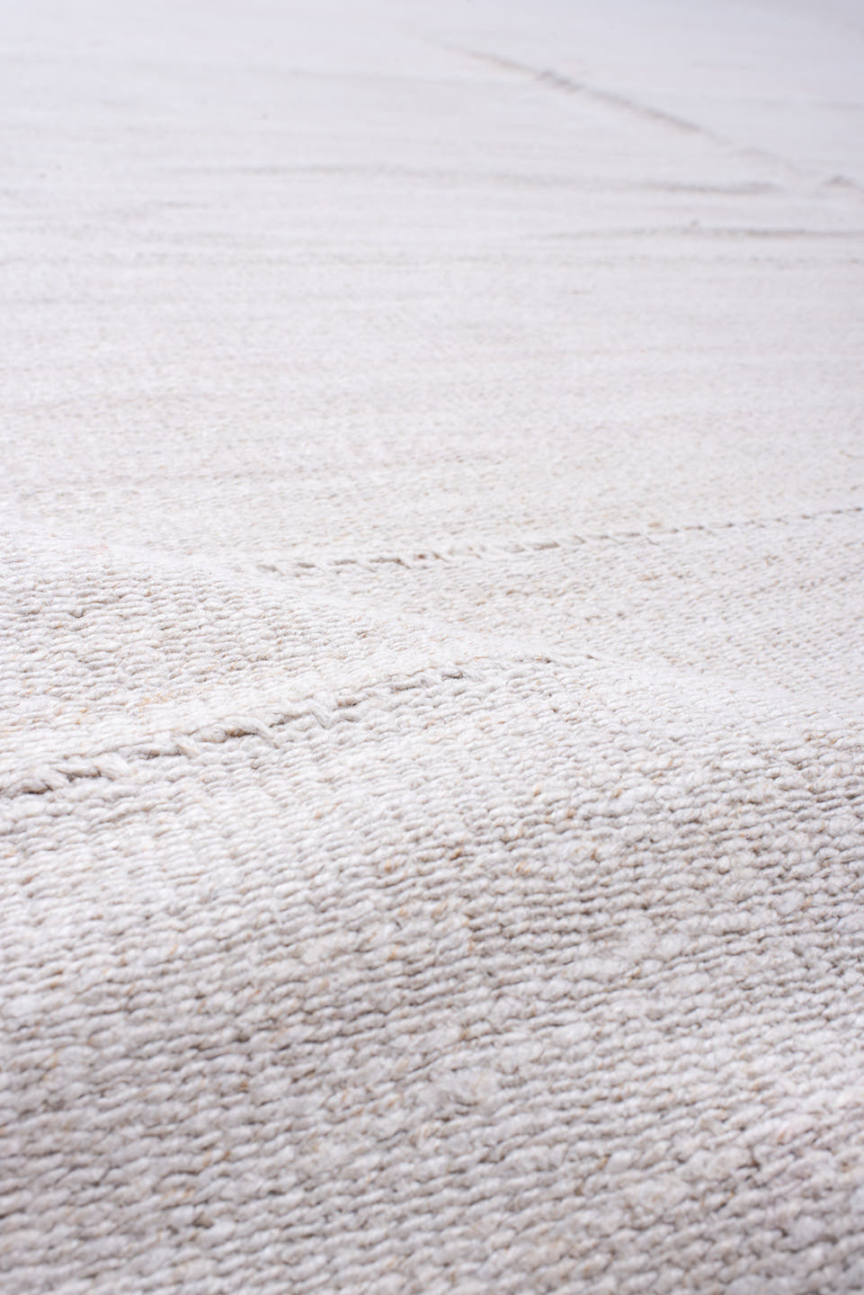 15' x 19' one-of-a-kind handmade antique Flatweave oversize rug. Color palette: ivory, blush, pale blue, cream, pink