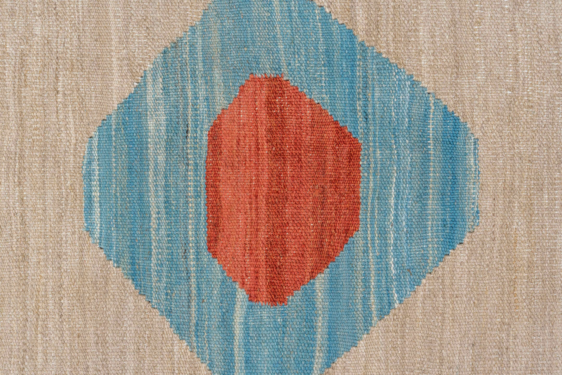 8' x 11' one-of-a-kind handmade vintage Kilim large size rug. Color palette: blue, brown, gray, light gray, off-white, pink