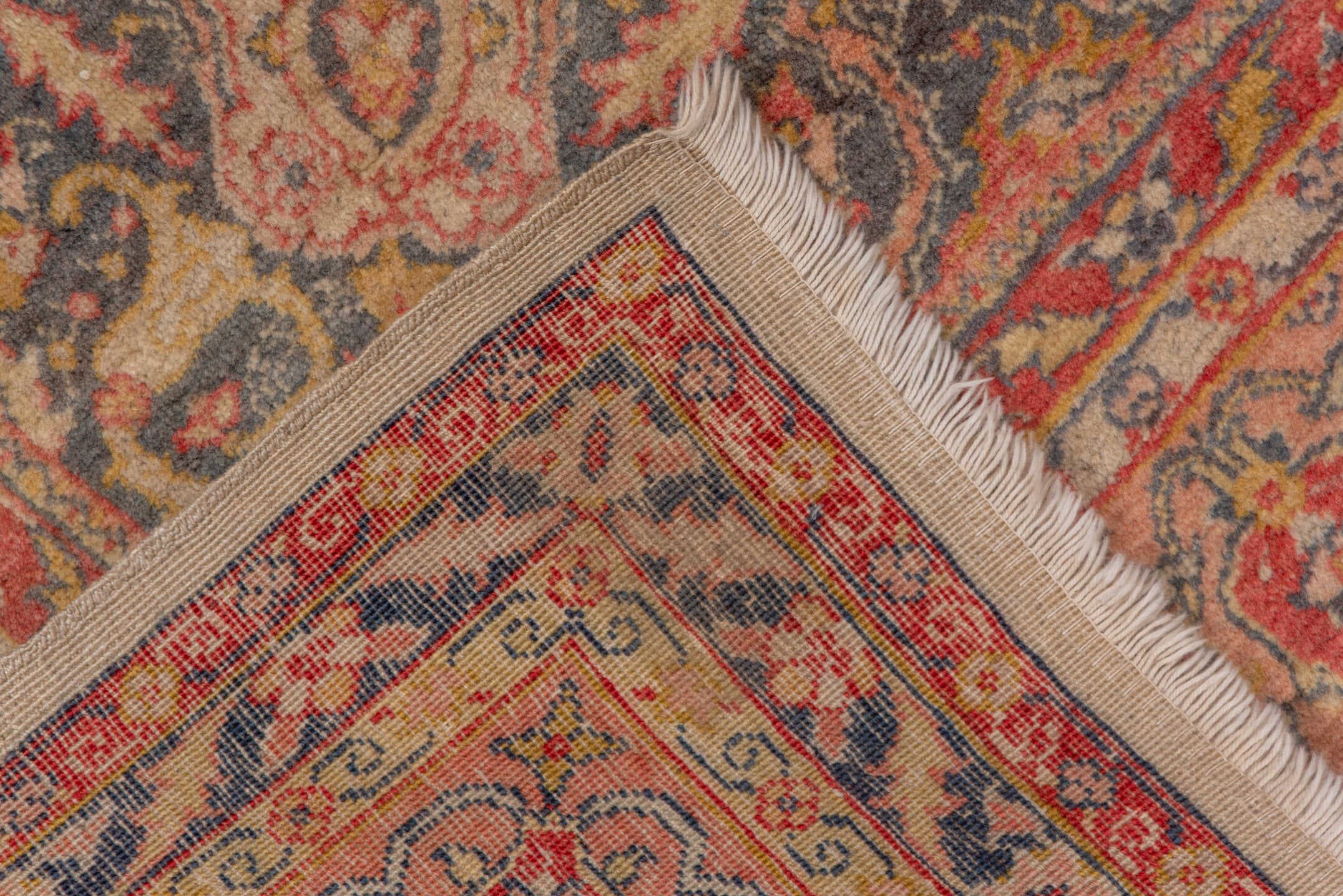 4' x 6' one-of-a-kind handmade antique Sivas small size rug. Color palette: ivory, rose, rust, gold, slate, terra cotta