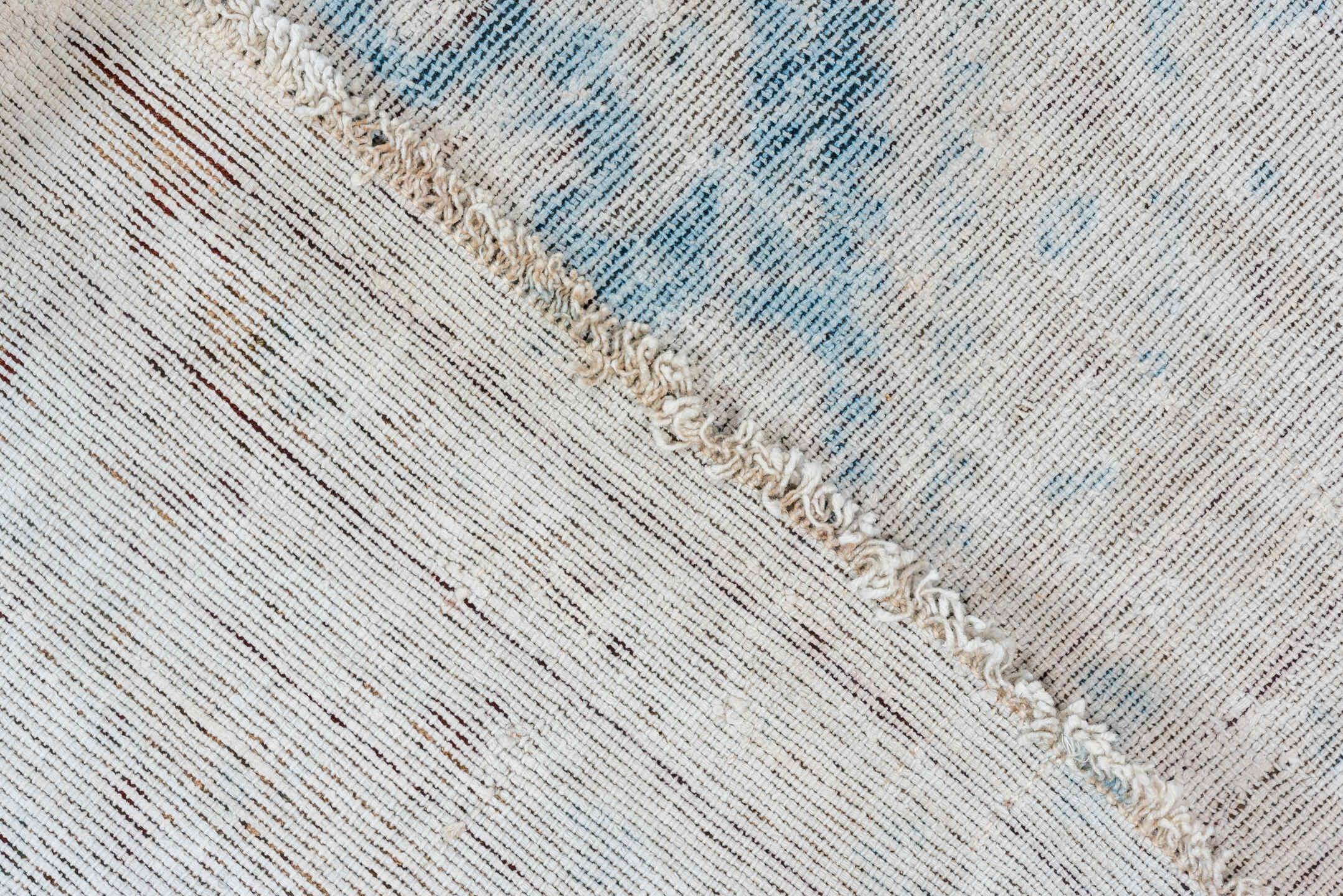 3' x 12' one-of-a-kind handmade antique Malayer runner rug. Color palette: ivory, sky blue, taupe, cream, pale gray