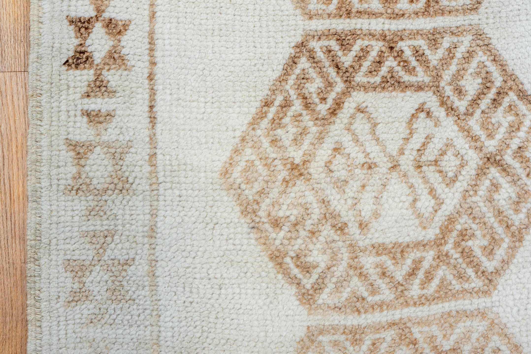 2' x 15' one-of-a-kind handmade vintage Kars runner rug. Color palette: ivory, taupe, beige, camel, sand, gray