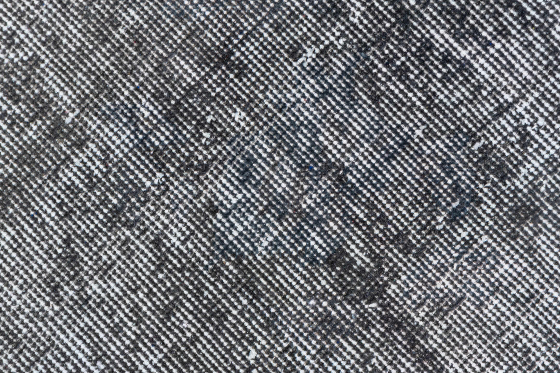 2' x 10' one-of-a-kind handmade vintage Overdyed runner rug. Color palette: black, charcoal, dark gray, dim gray, gray