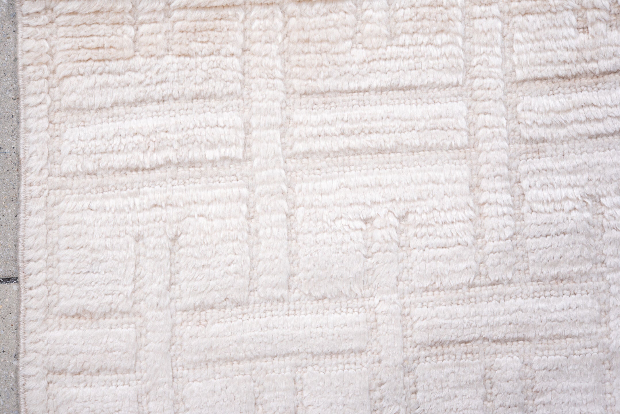 4' x 7' one-of-a-kind handmade vintage Tulu rug. Color palette: brown, dim gray, gray, light gray, off-white, orange, pink