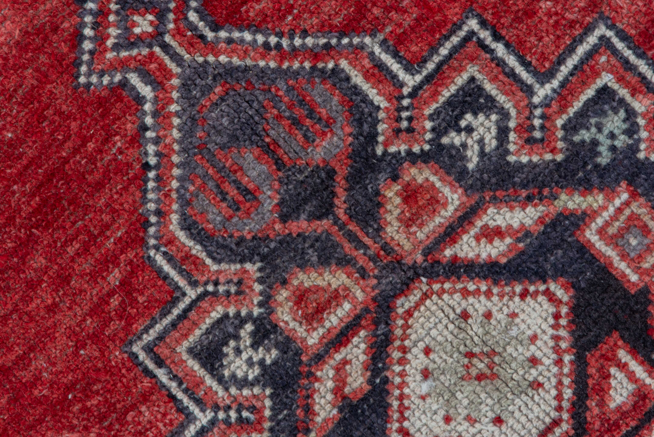 2' x 10' one-of-a-kind handmade vintage Oushak runner rug. Color palette: rust, ivory, slate, charcoal, rose, taupe