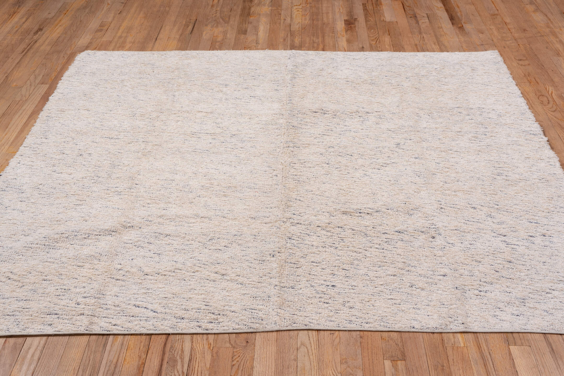 6' x 6' one-of-a-kind handmade vintage Kilim rug. Color palette: ivory, cream, light gray, taupe, beige, gray