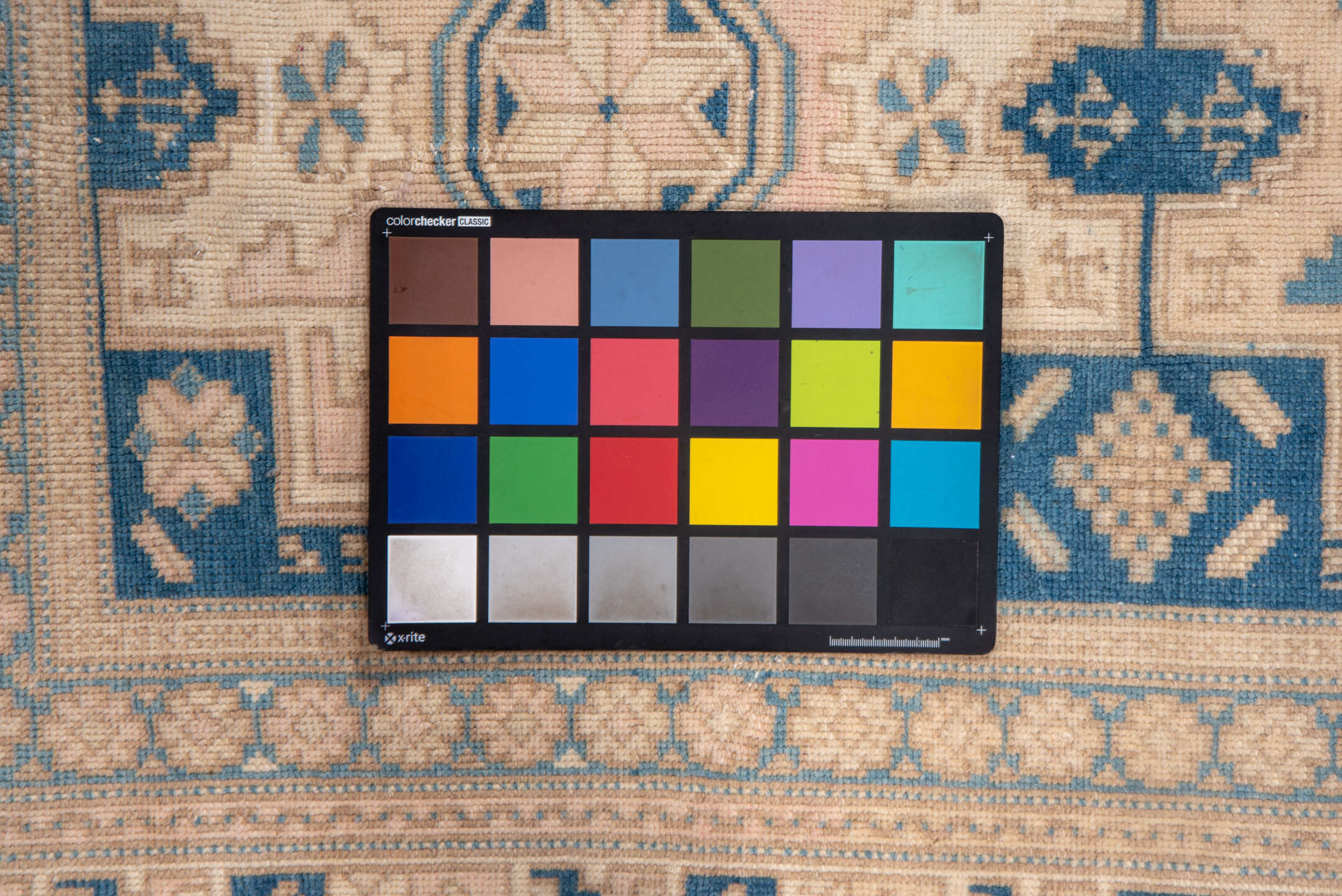 6' x 8' one-of-a-kind handmade vintage Oushak medium size rug. Color palette: blue, brown, dark gray, gray, light slate gray