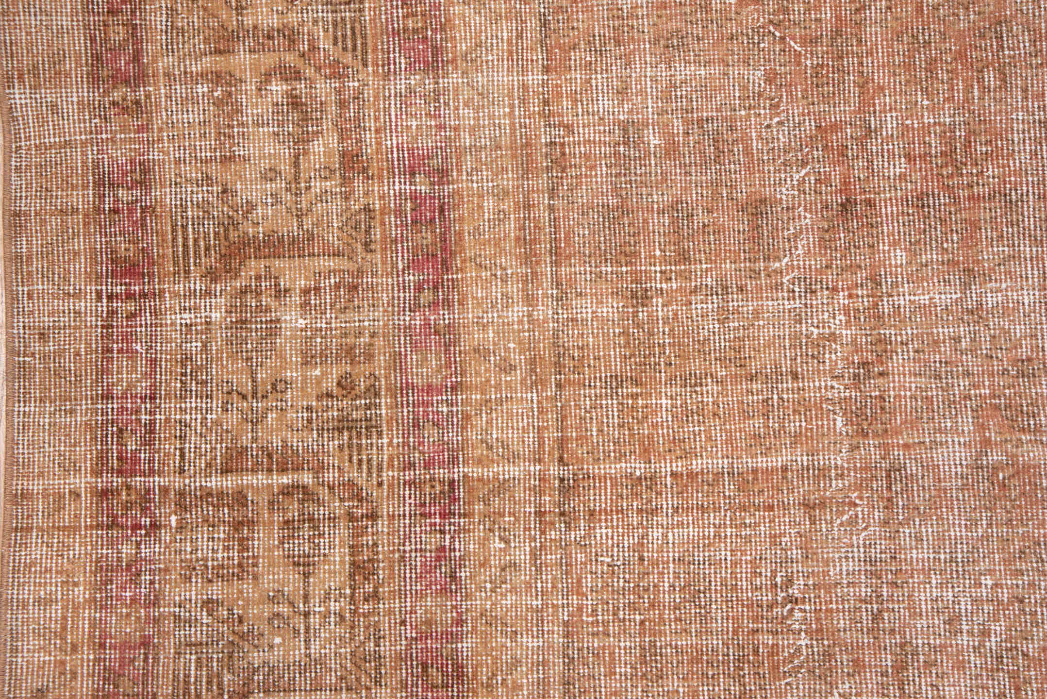 8' x 11' one-of-a-kind handmade vintage Oushak large size rug. Color palette: blush, ivory, rose, taupe, beige, pink, red