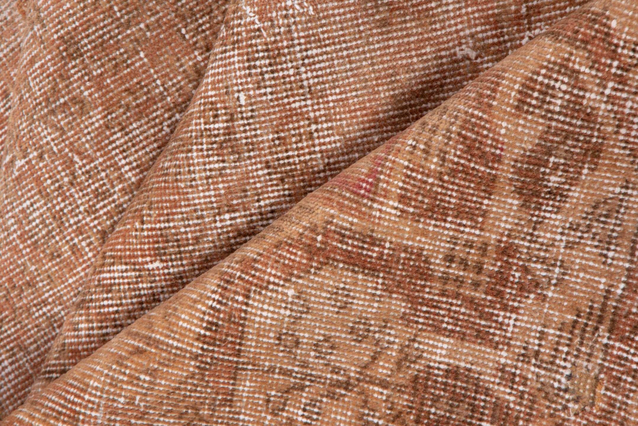 8' x 11' one-of-a-kind handmade vintage Oushak large size rug. Color palette: brown, gray, light gray, off-white, orange