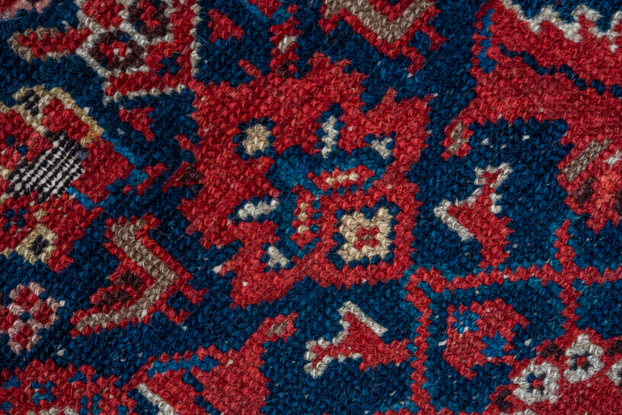 3' x 16' one-of-a-kind handmade vintage Malayer runner rug. Color palette: navy, rust, ivory, crimson, sky_blue, camel, blue