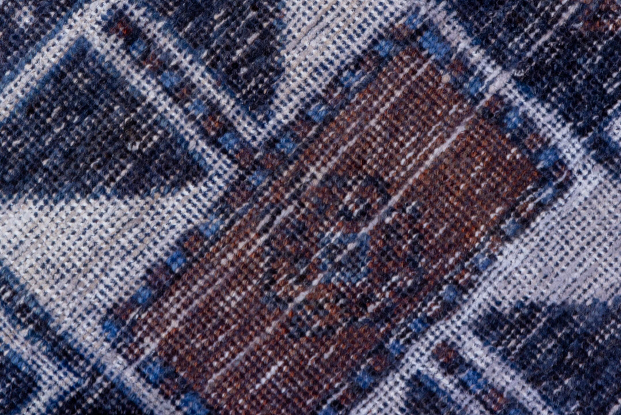 3' x 12' one-of-a-kind handmade vintage Oushak runner rug. Color palette: ivory, indigo, charcoal, slate, rust, purple, gray