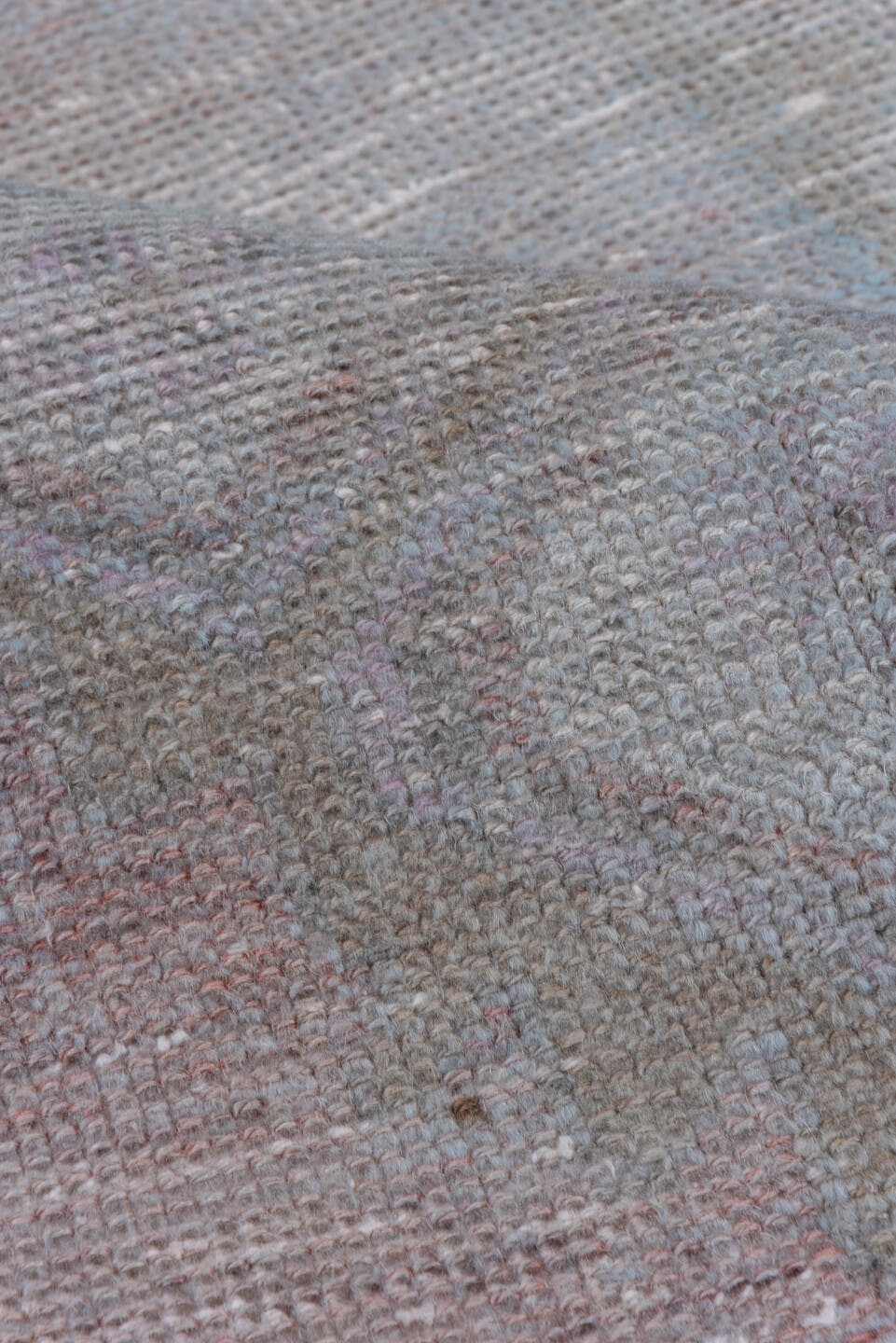 2' x 5' one-of-a-kind handmade vintage Oushak small size rug. Color palette: taupe, blush, gray, ivory, rose, beige, pink
