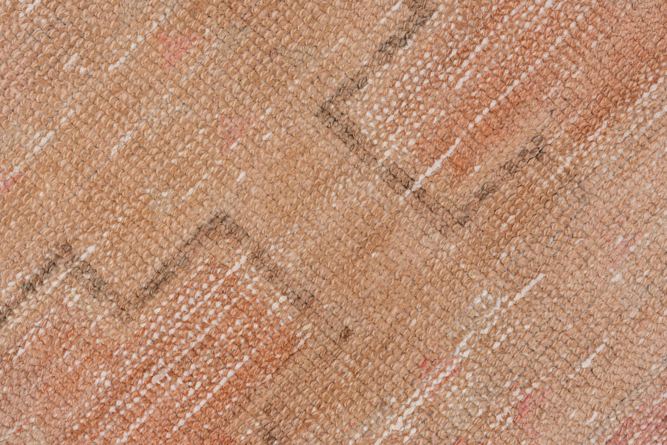 2' x 7' one-of-a-kind handmade vintage Oushak runner rug. Color palette: blush, peach, ivory, taupe, rose, pink, terracotta