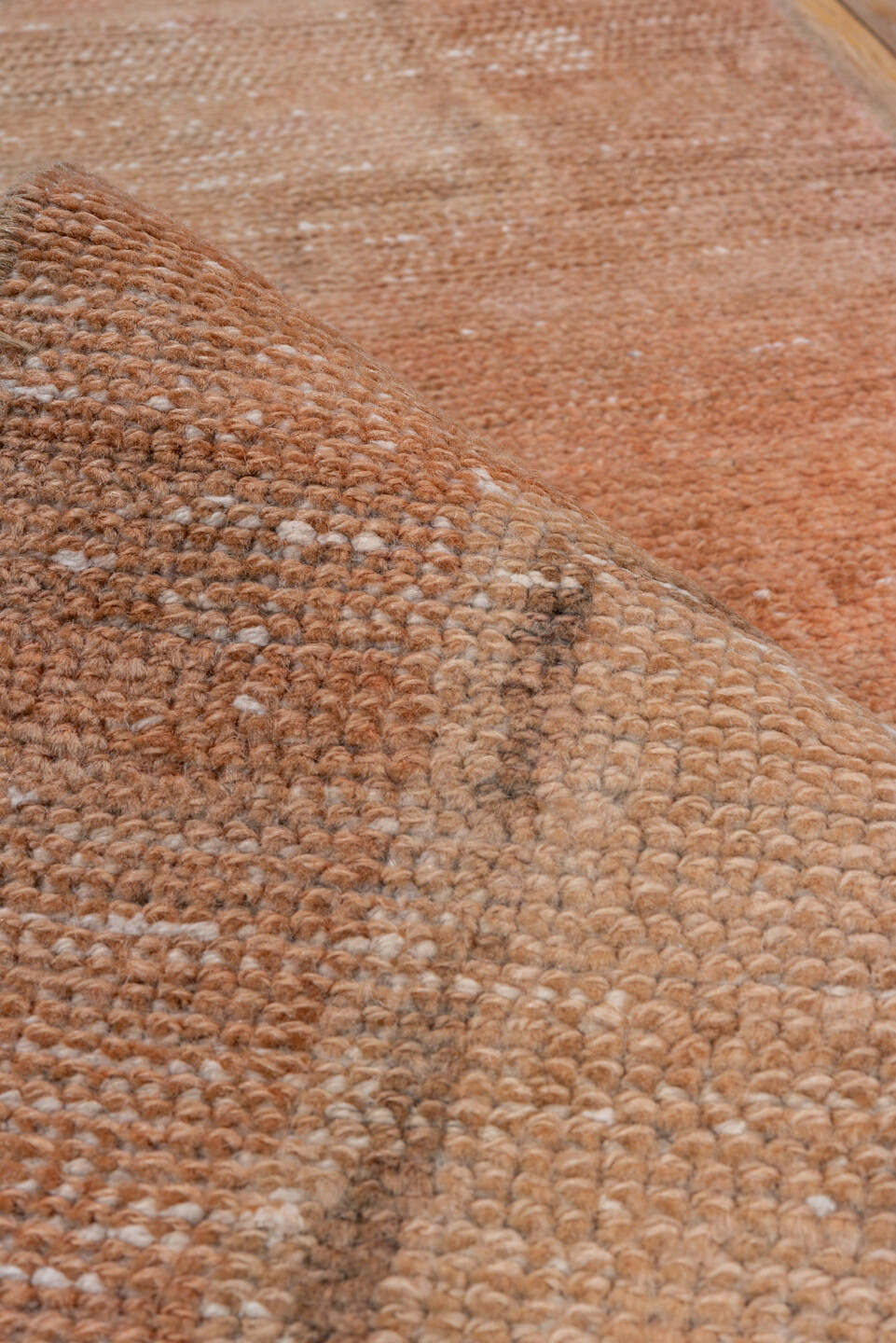 2' x 7' one-of-a-kind handmade vintage Oushak runner rug. Color palette: blush, peach, ivory, taupe, rose, pink, terracotta