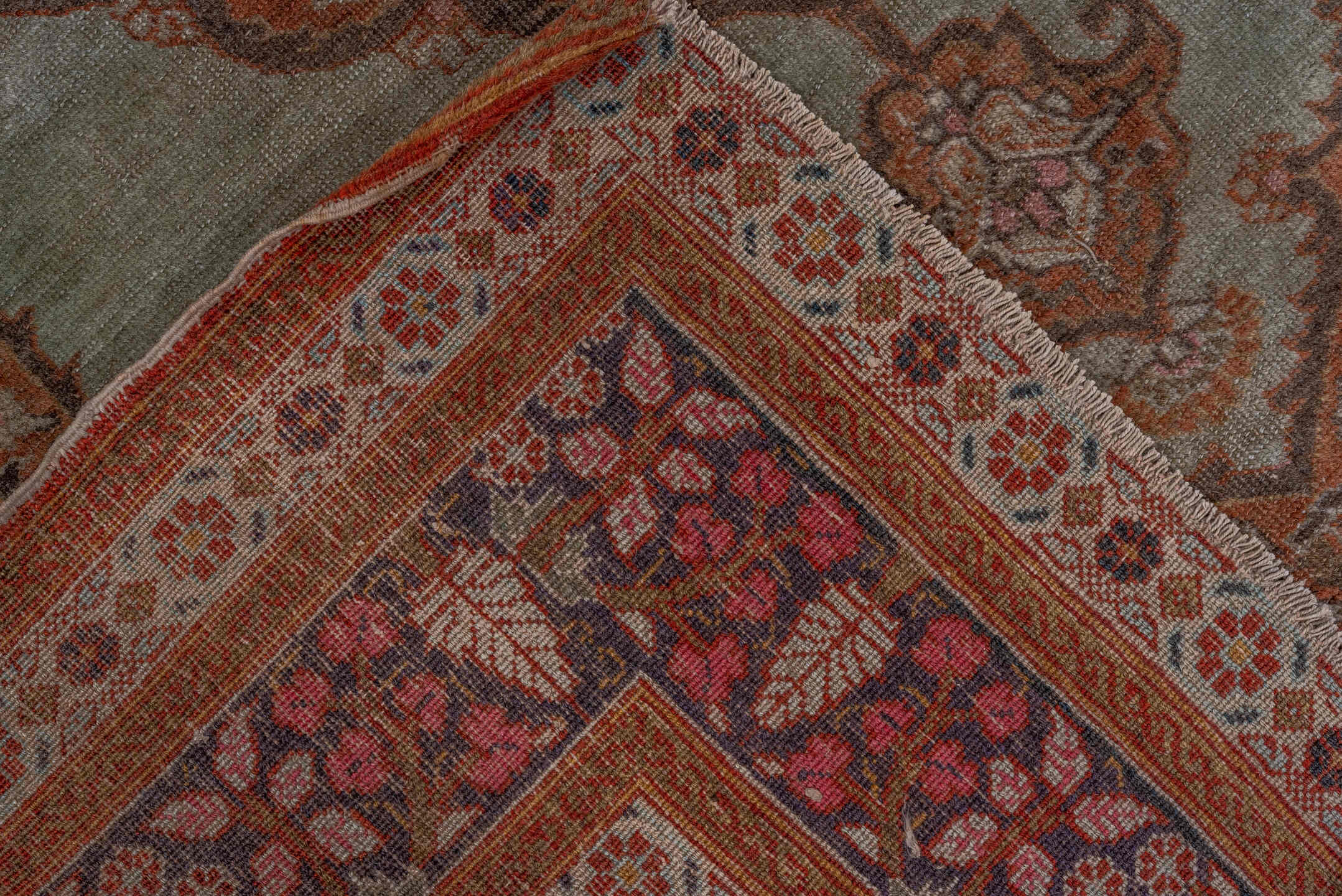 4' x 5' one-of-a-kind handmade vintage Tabriz small size rug. Color palette: rust, ivory, rose, taupe, camel, brown, sage