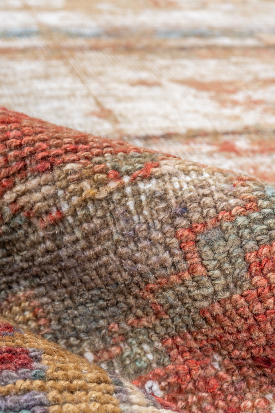 2' x 9' one-of-a-kind handmade vintage Oushak runner rug. Color palette: terra cotta, taupe, ivory, sage, rust, blue