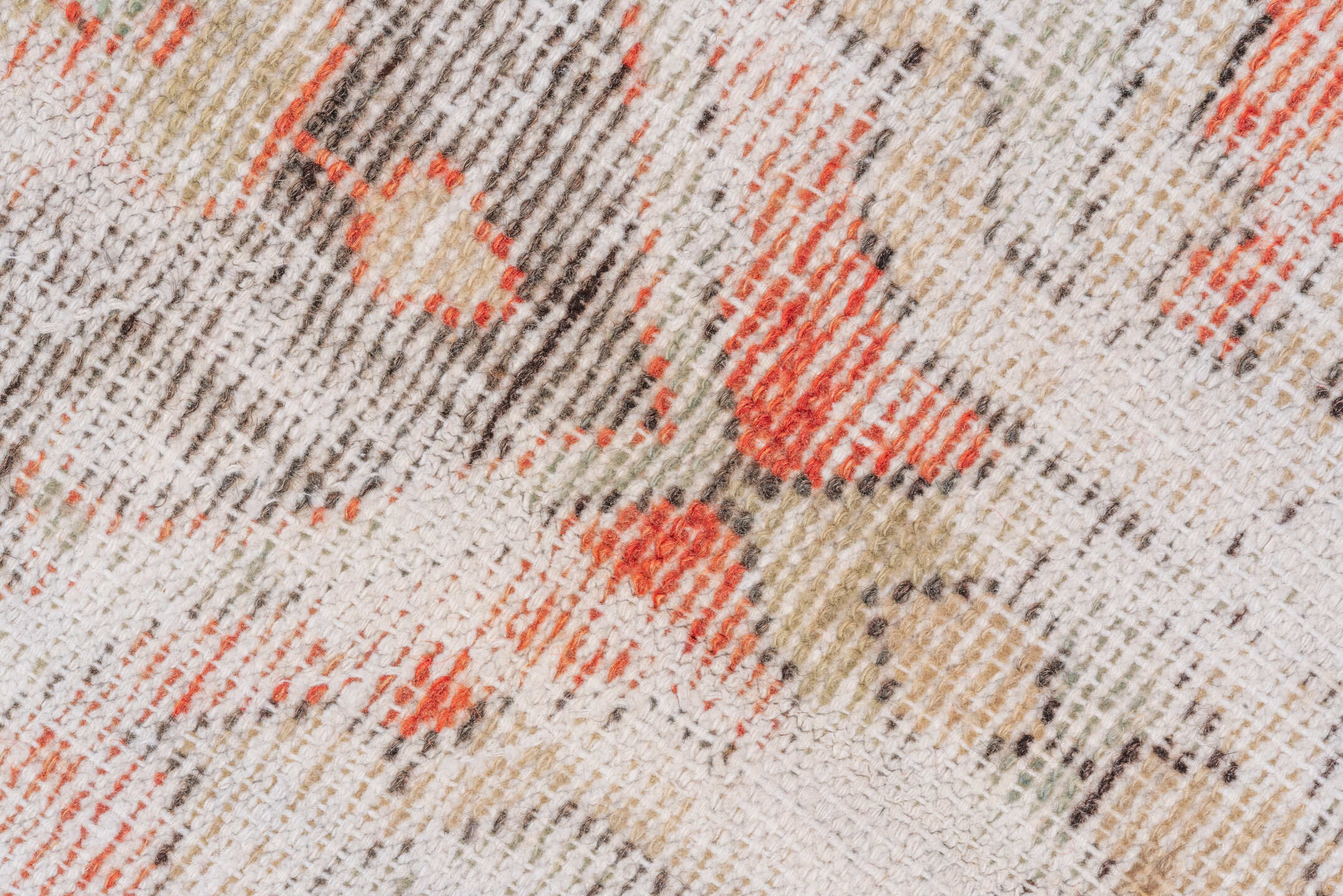 8' x 13' one-of-a-kind handmade vintage Oushak large size rug. Color palette: ivory, coral, charcoal, slate, taupe, rose
