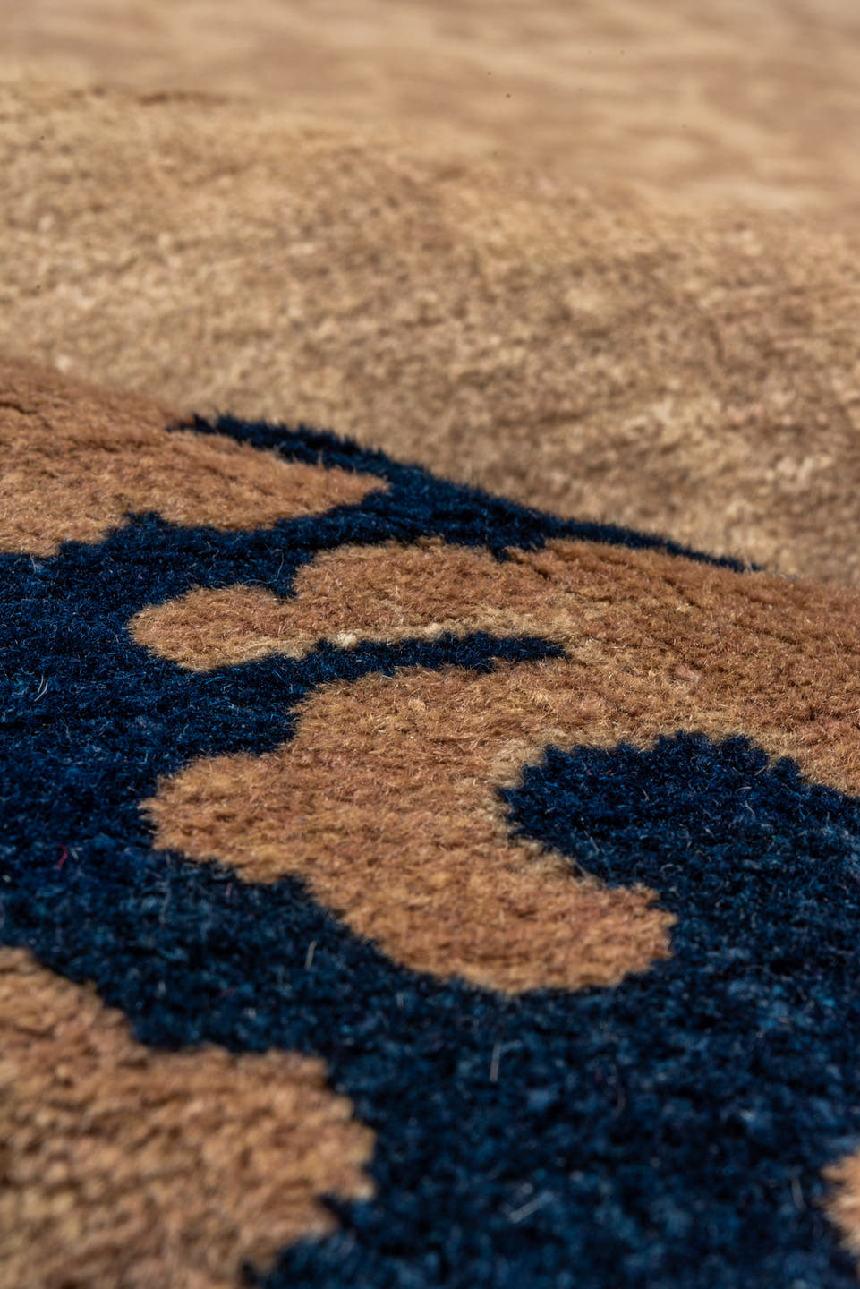 8' x 10' one-of-a-kind handmade vintage Chinese large size rug. Color palette: ivory, navy, taupe, beige, blue, gray