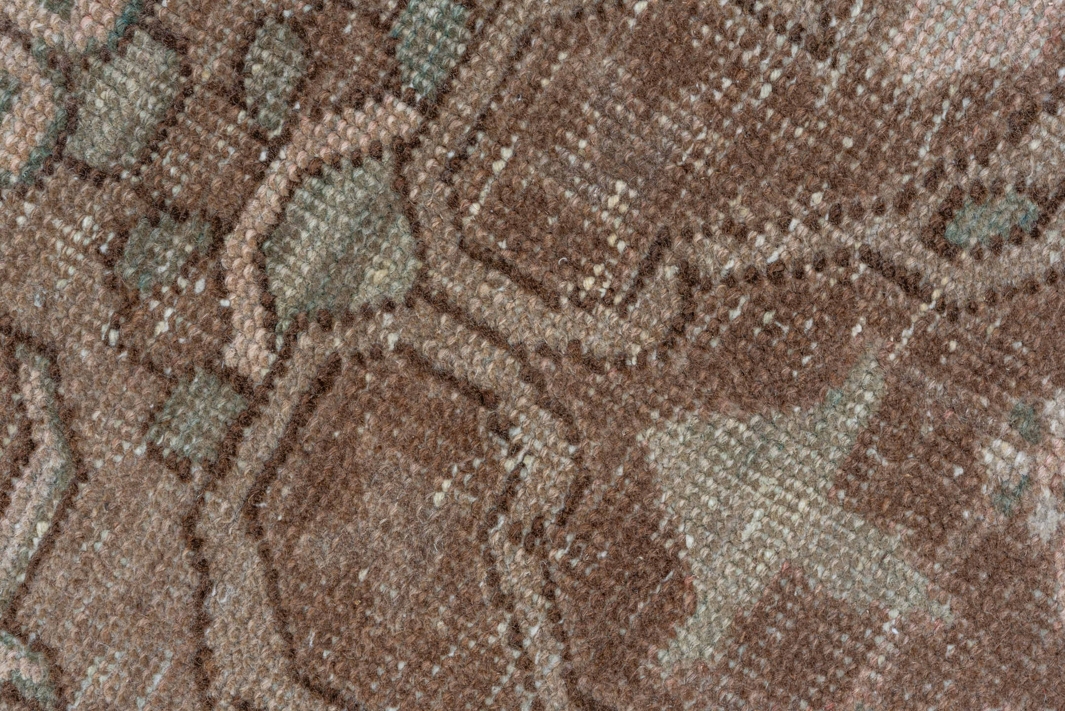 8' x 12' one-of-a-kind handmade antique Heriz large size rug. Color palette: rose, brown, ivory, taupe, sage, charcoal, pink