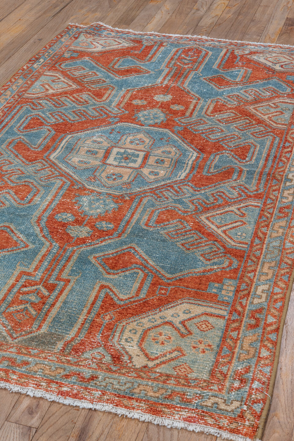 3' x 5' one-of-a-kind handmade vintage Malayer small size rug. Color palette: brown, dark gray, gray, light gray, off-white