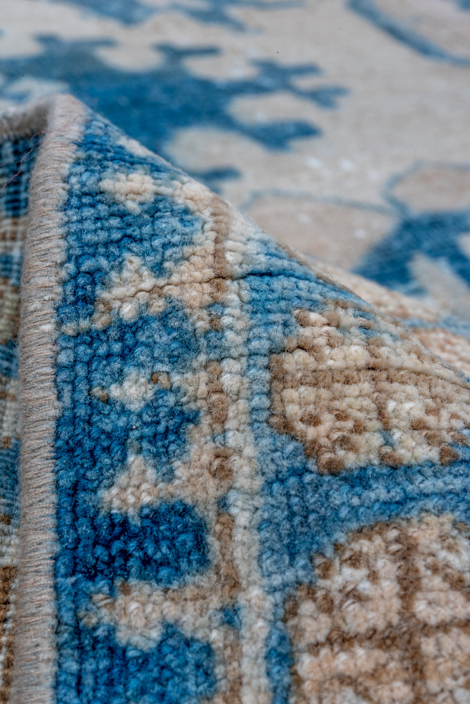 7' x 10' one-of-a-kind handmade vintage Tabriz large size rug. Color palette: ivory, sky blue, navy, beige, cream, slate