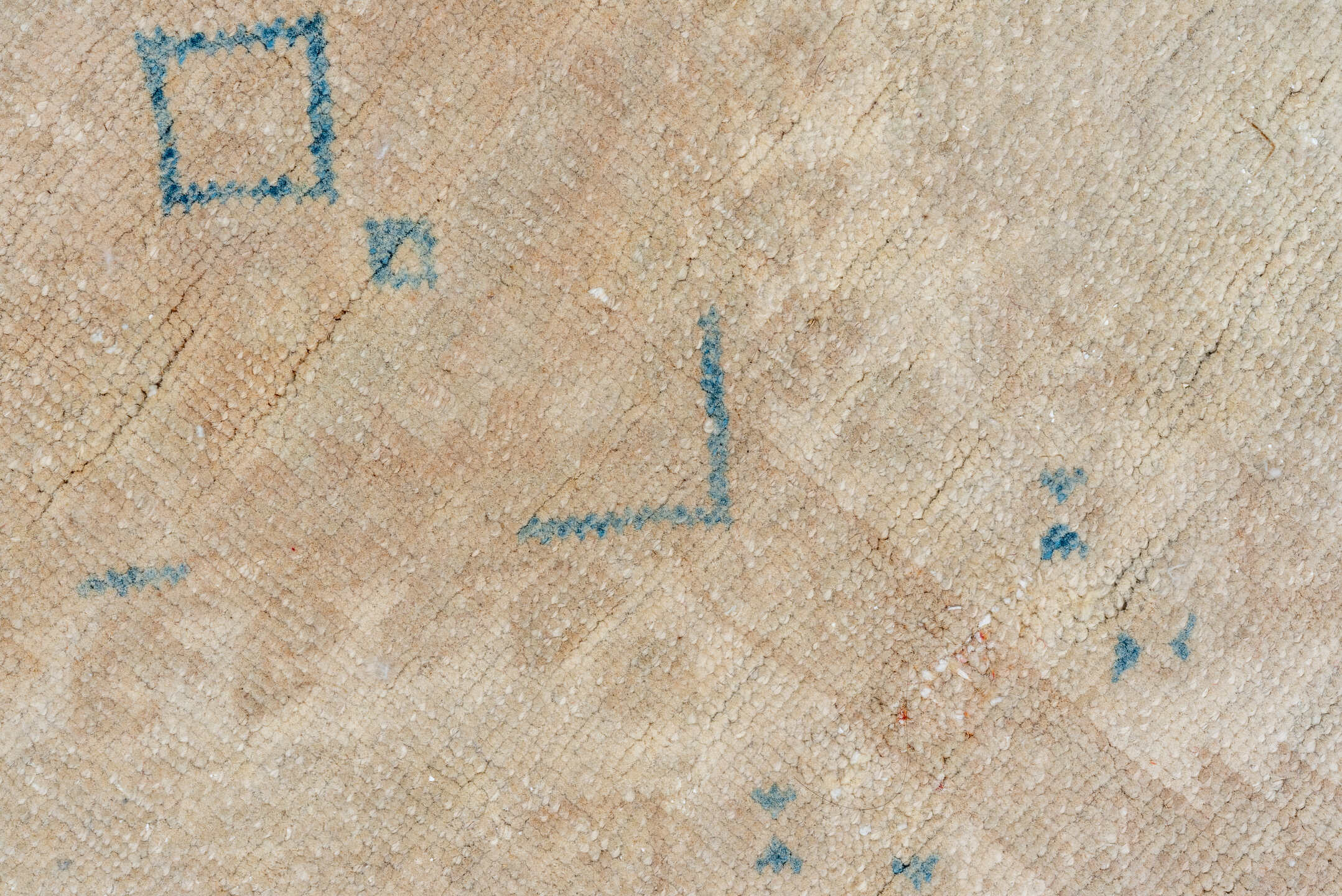 3' x 7' one-of-a-kind handmade vintage Sarab runner rug. Color palette: beige, ivory, sky blue, taupe, camel, light blue