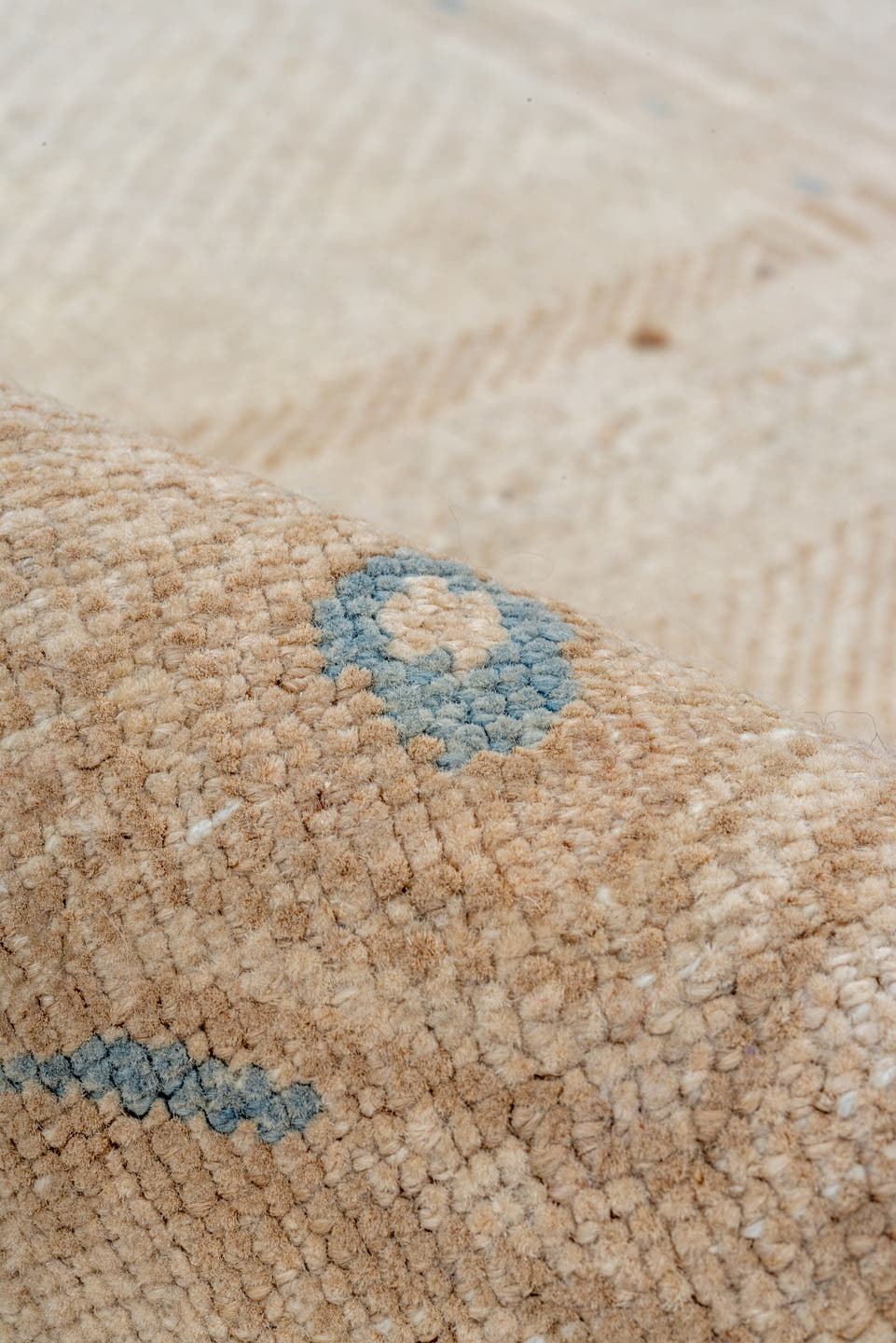 3' x 7' one-of-a-kind handmade vintage Sarab runner rug. Color palette: beige, ivory, sky blue, taupe, camel, light blue