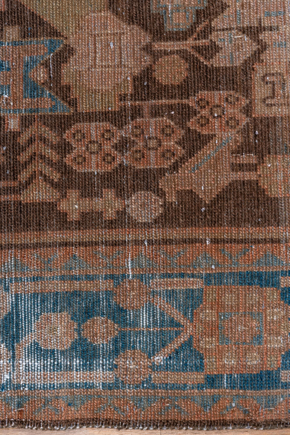 4' x 6' one-of-a-kind handmade vintage Malayer small size rug. Color palette: taupe, brown, sky_blue, ivory, camel, slate