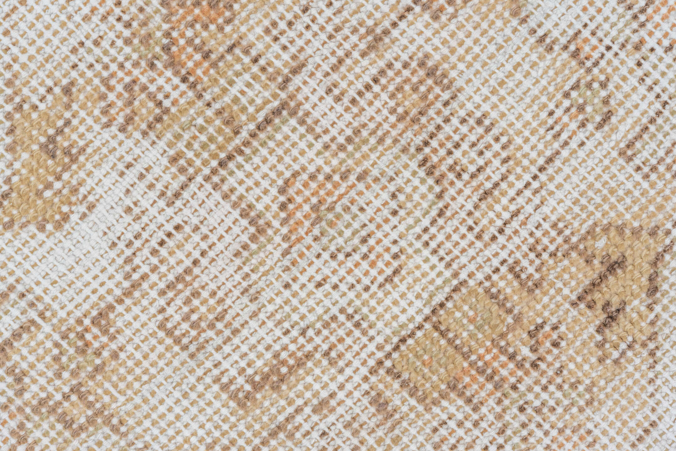 3' x 9' one-of-a-kind handmade vintage Oushak runner rug. Color palette: ivory, blush, taupe, beige, camel, sage
