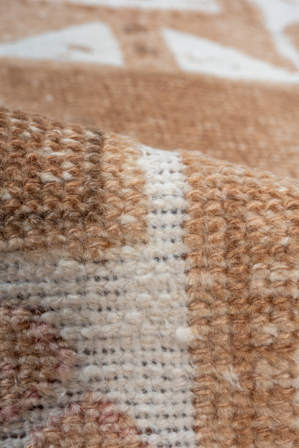 2' x 9' one-of-a-kind handmade vintage Oushak runner rug. Color palette: ivory, camel, taupe, beige, gray