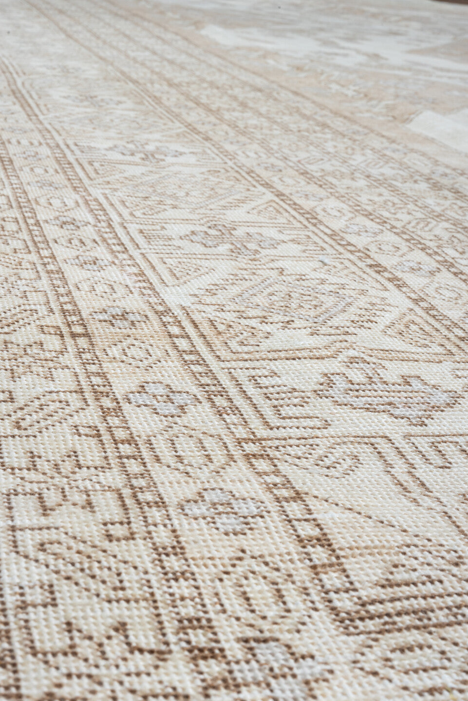11' x 18' one-of-a-kind handmade vintage Tabriz oversize rug. Color palette: ivory, beige, taupe, sand, camel, gray