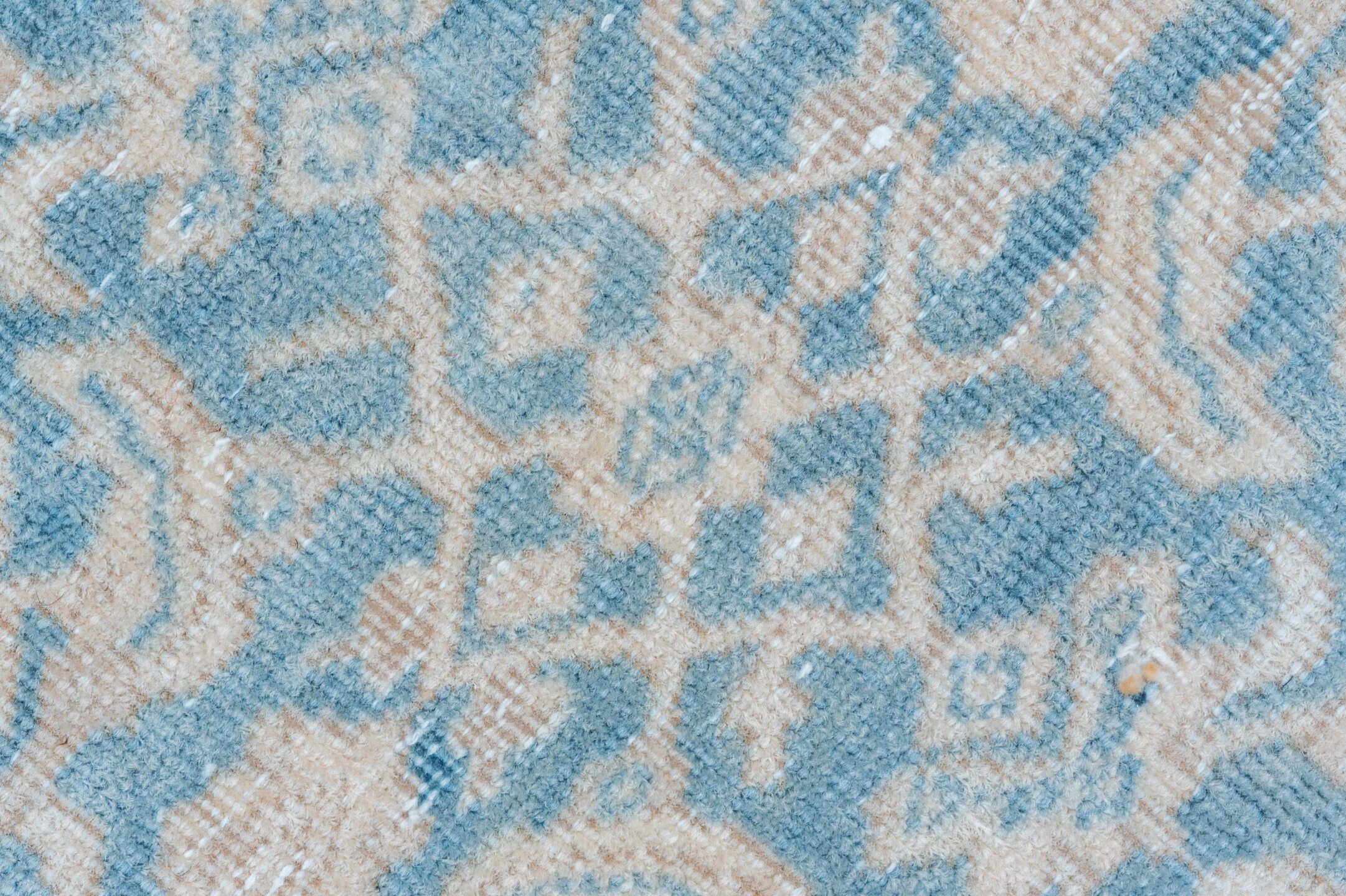 3' x 8' one-of-a-kind handmade vintage Tabriz runner rug. Color palette: sky blue, ivory, beige, taupe, light blue, gray
