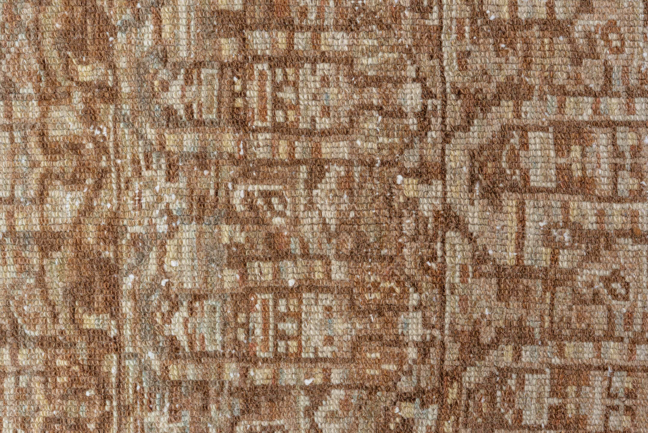 3' x 6' one-of-a-kind handmade vintage Malayer small size rug. Color palette: taupe, camel, ivory, light blue, sand, brown