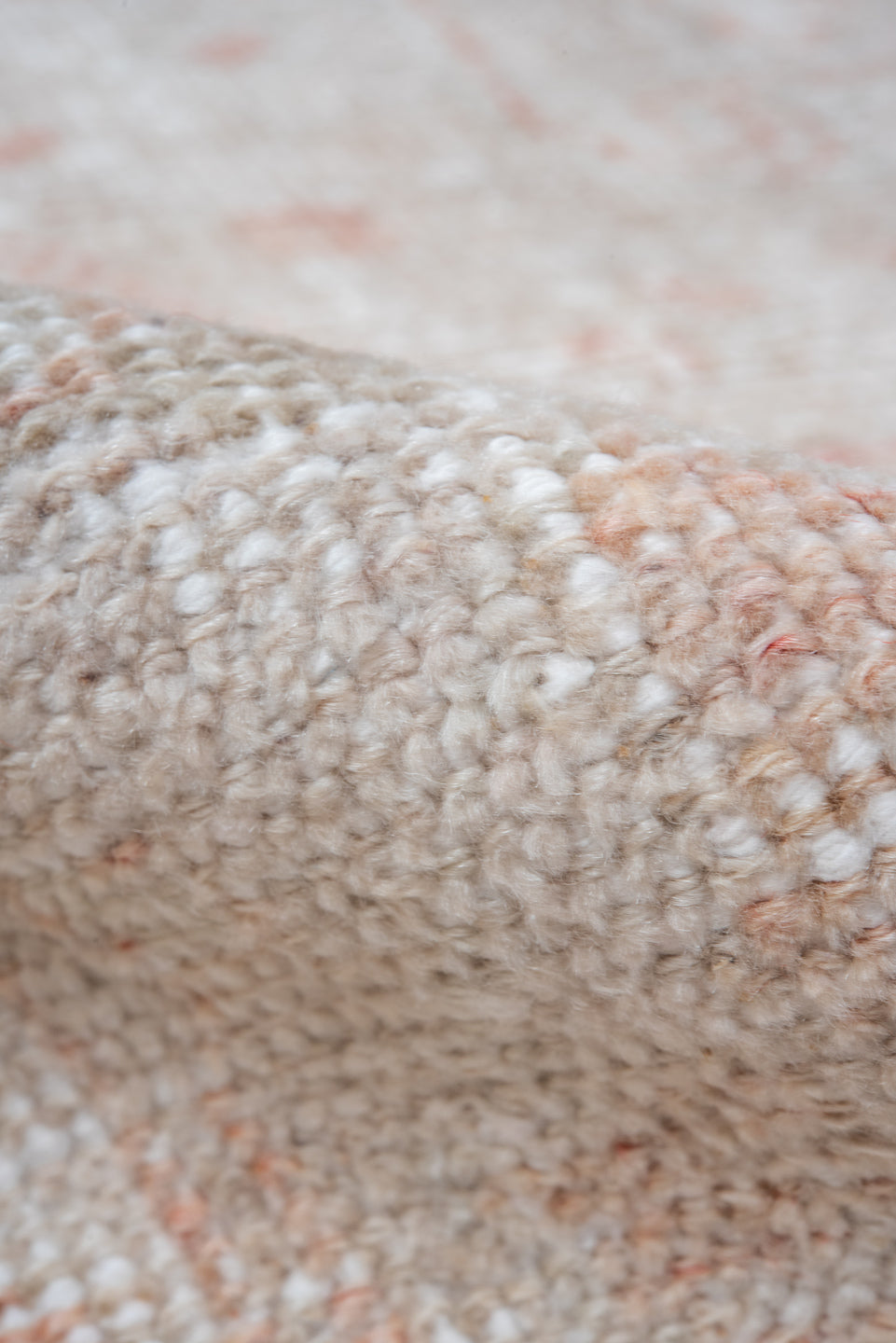 4' x 6' one-of-a-kind handmade vintage Oushak small size rug. Color palette: ivory, blush, taupe, pewter, cream, rose, pink