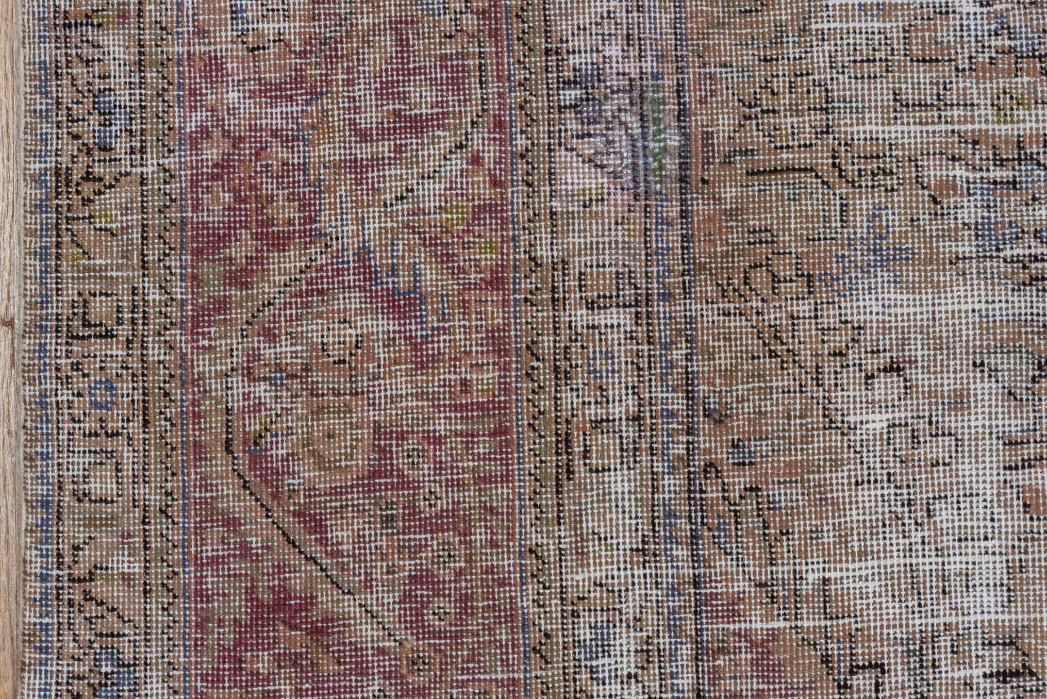 9' x 12' one-of-a-kind handmade vintage Tabriz large size rug. Color palette: taupe, rose, ivory, dusty mauve, beige, brown