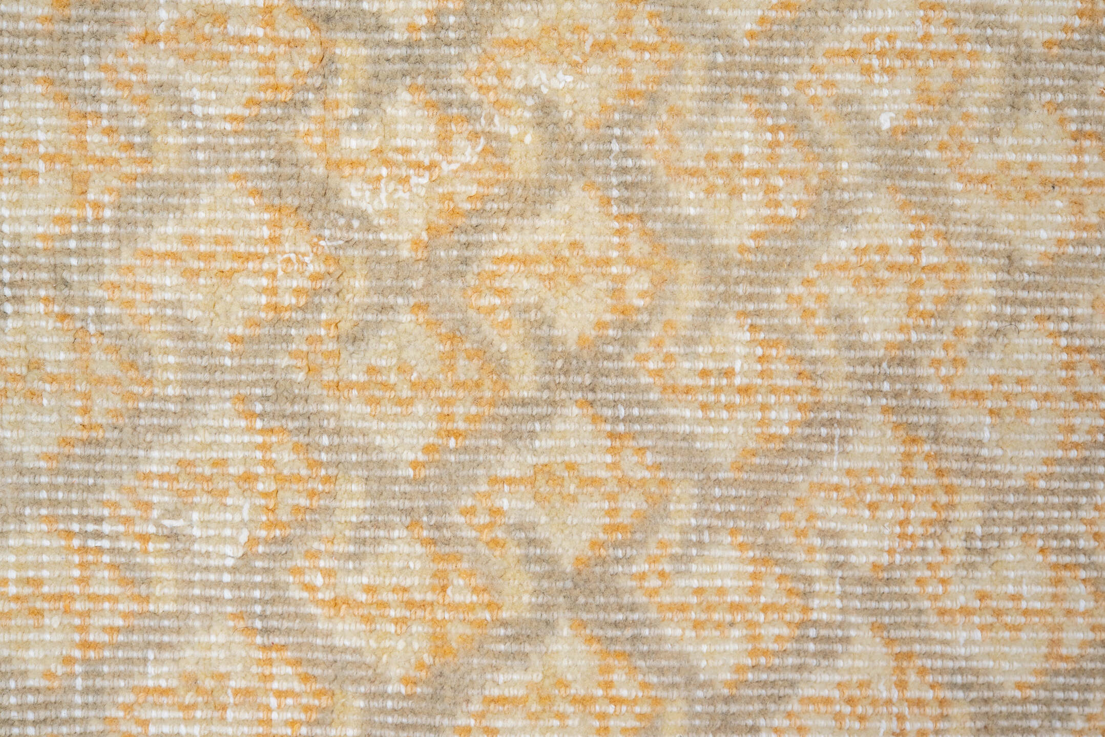 7' x 11' one-of-a-kind handmade vintage Saraband large size rug. Color palette: antiquewhite, beige, blanched almond, brown