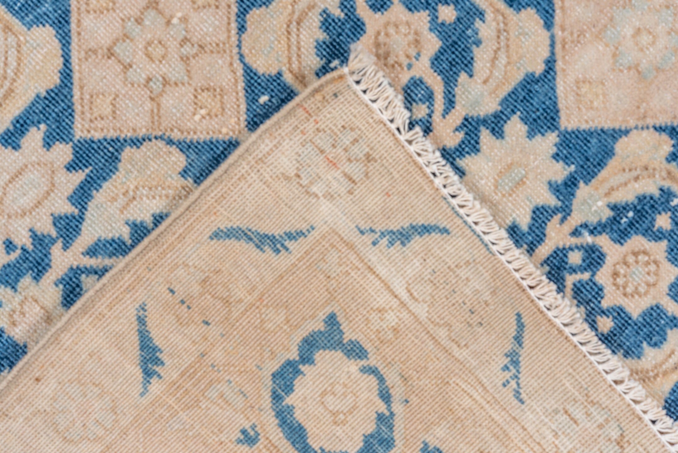 7' x 10' one-of-a-kind handmade vintage Tabriz large size rug. Color palette: ivory, sky blue, beige, cream, taupe