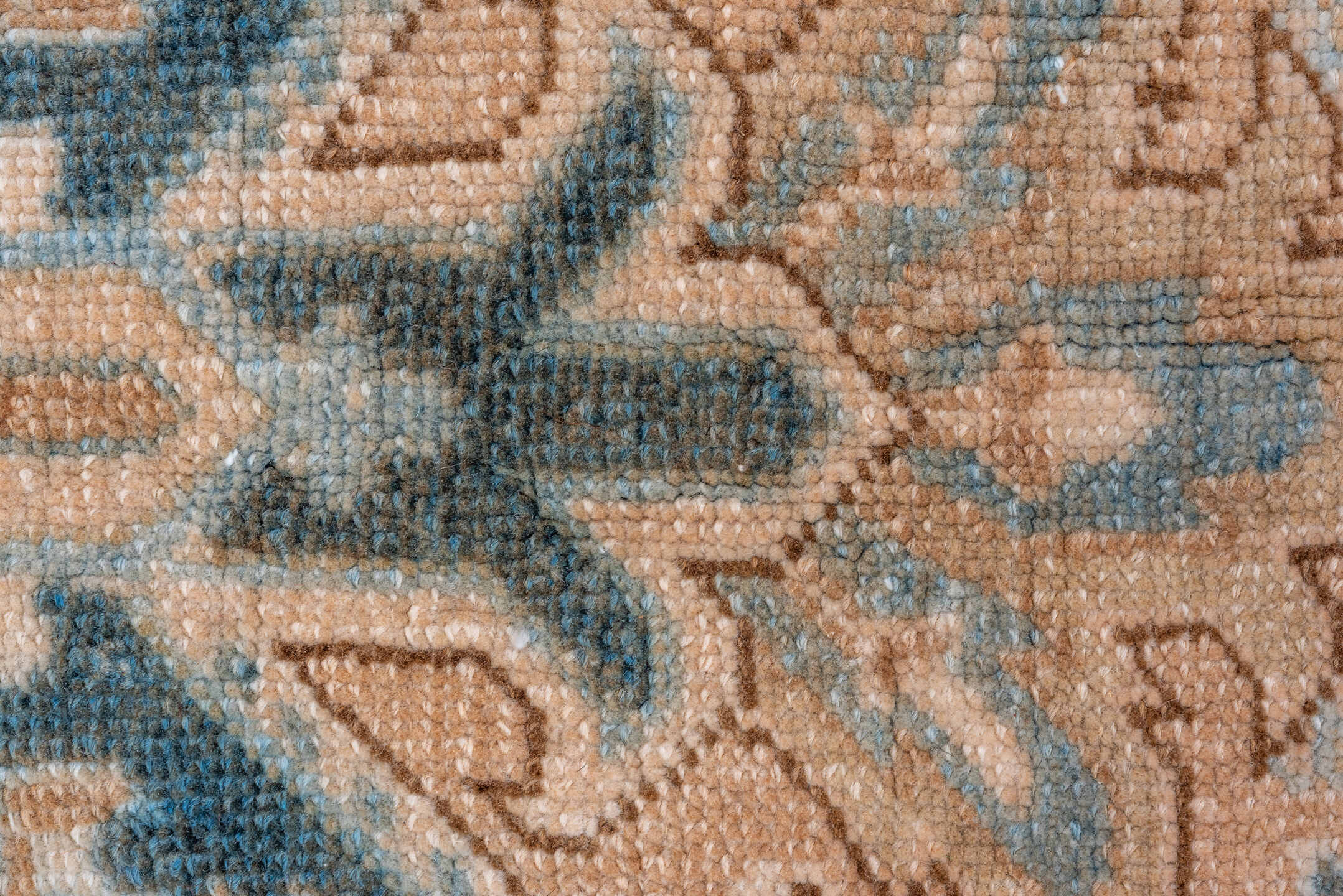 8' x 10' one-of-a-kind handmade vintage Heriz large size rug. Color palette: ivory, sky blue, teal, taupe, camel, beige